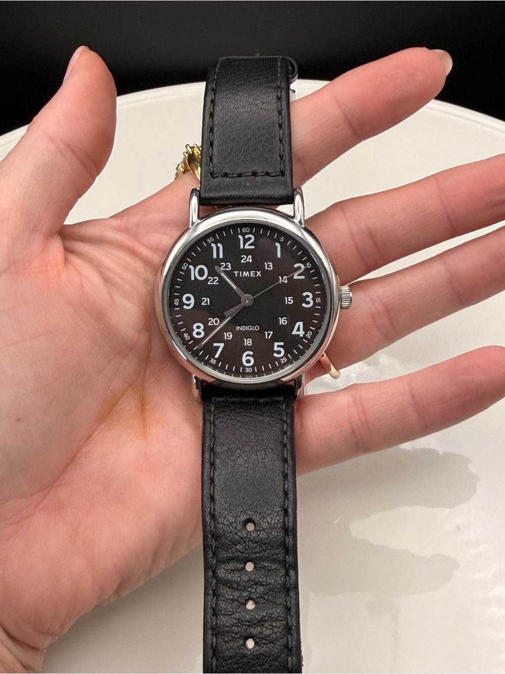 Timex MK1 TW2R97000 Indiglo Black Dial Quartz Leather Strap 40mm Watch Working